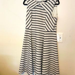 Ivanka trump striped dress with detailed neckline